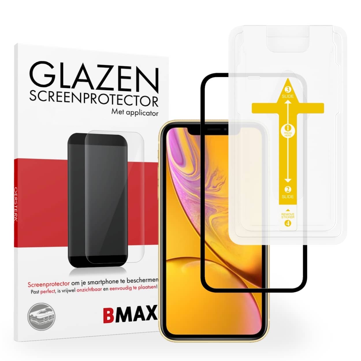 Screenprotector iPhone XR met applicator full cover