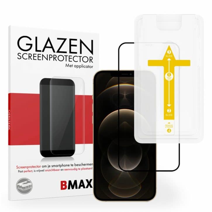 Screenprotector iPhone 12 Pro Max met applicator Full cover