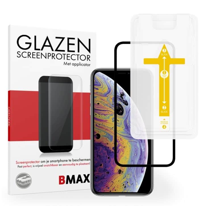 Screenprotector iPhone XS met applicator full cover