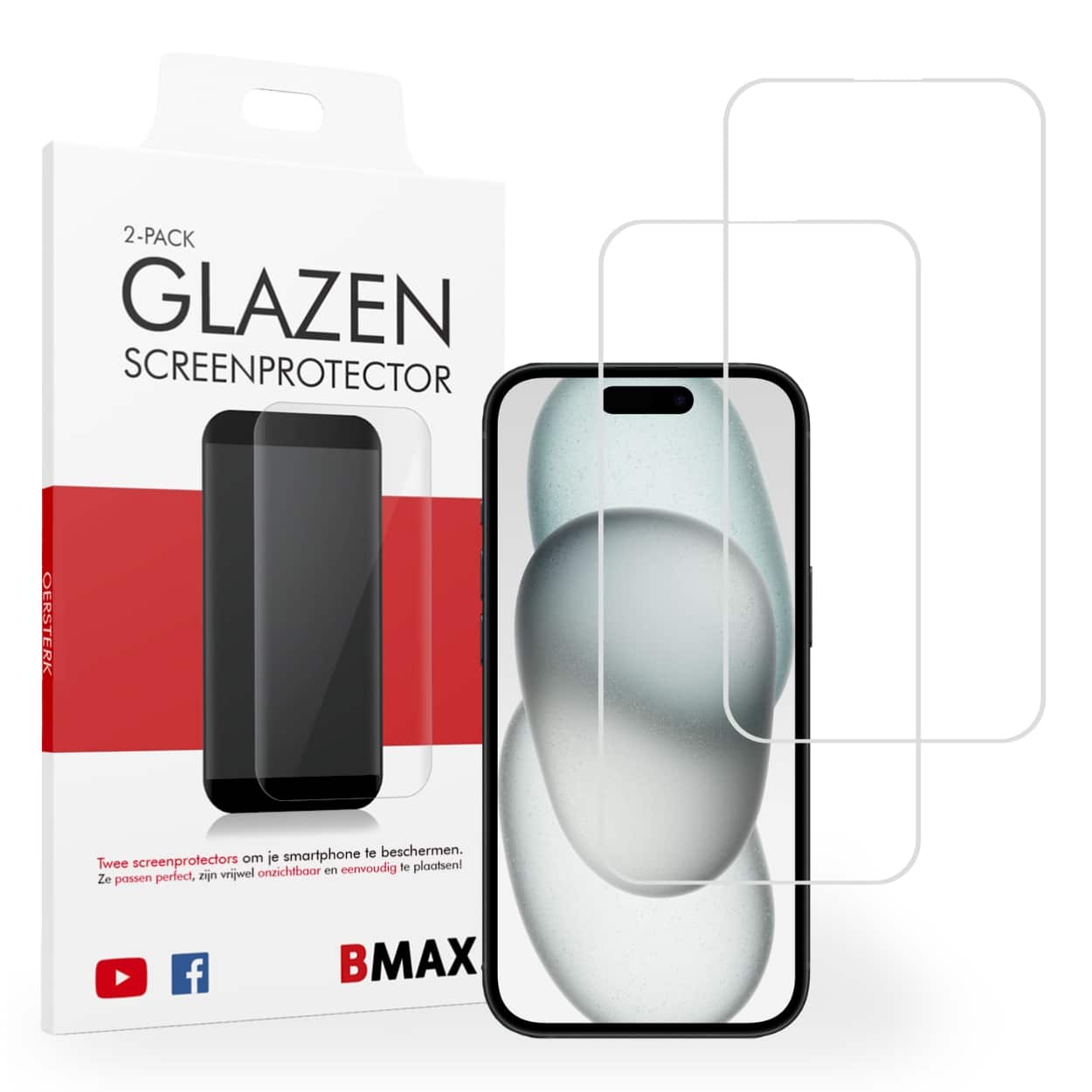 screenprotector 2 pack iphone 15