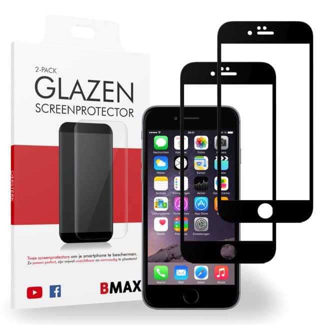 iPhone 6 Plus full cover Screenprotector zwart