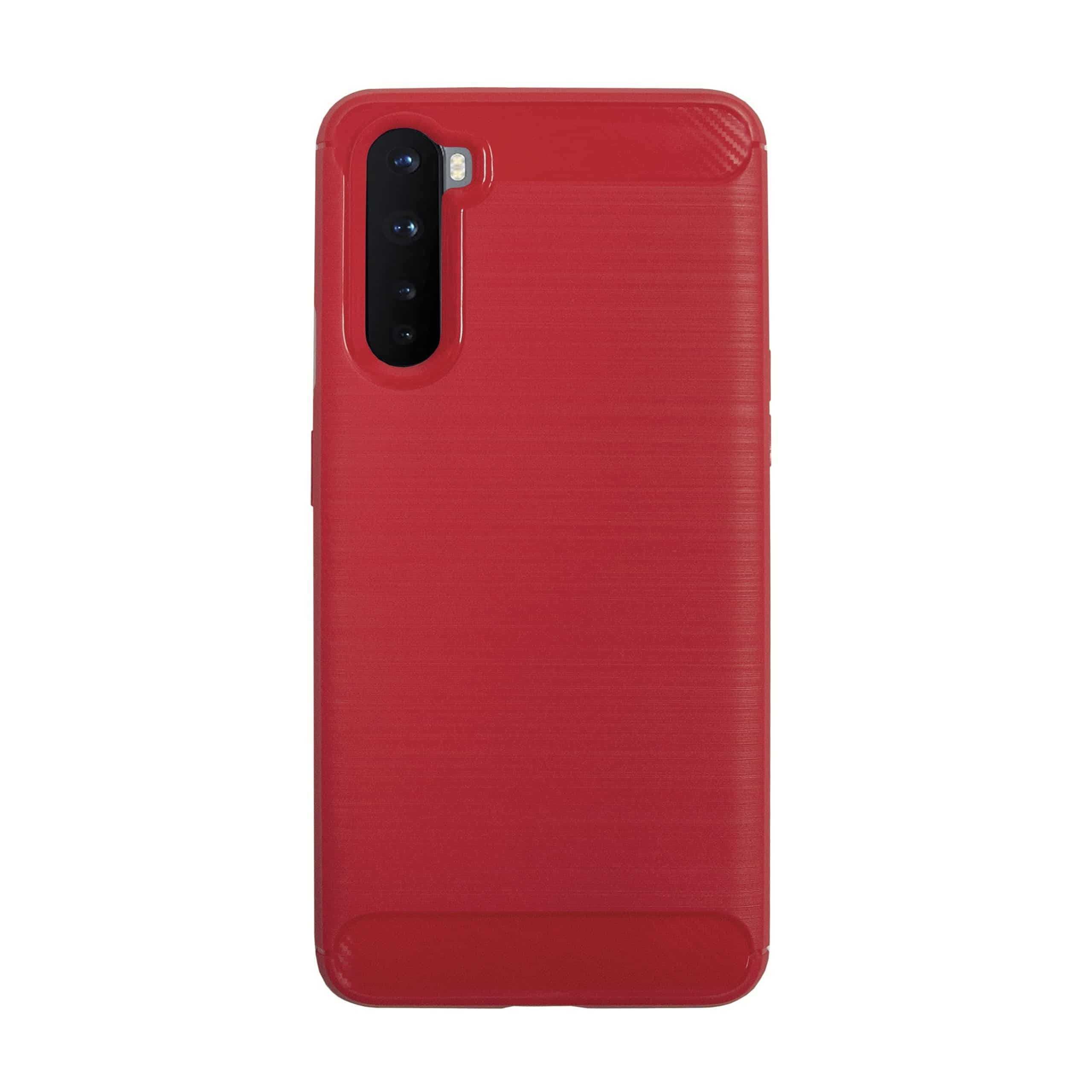 carbon telefoonhoesje OnePlus Nord rood