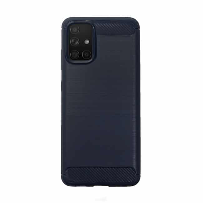 Samsung Galaxy A71 carbon telefoonhoesje blauw