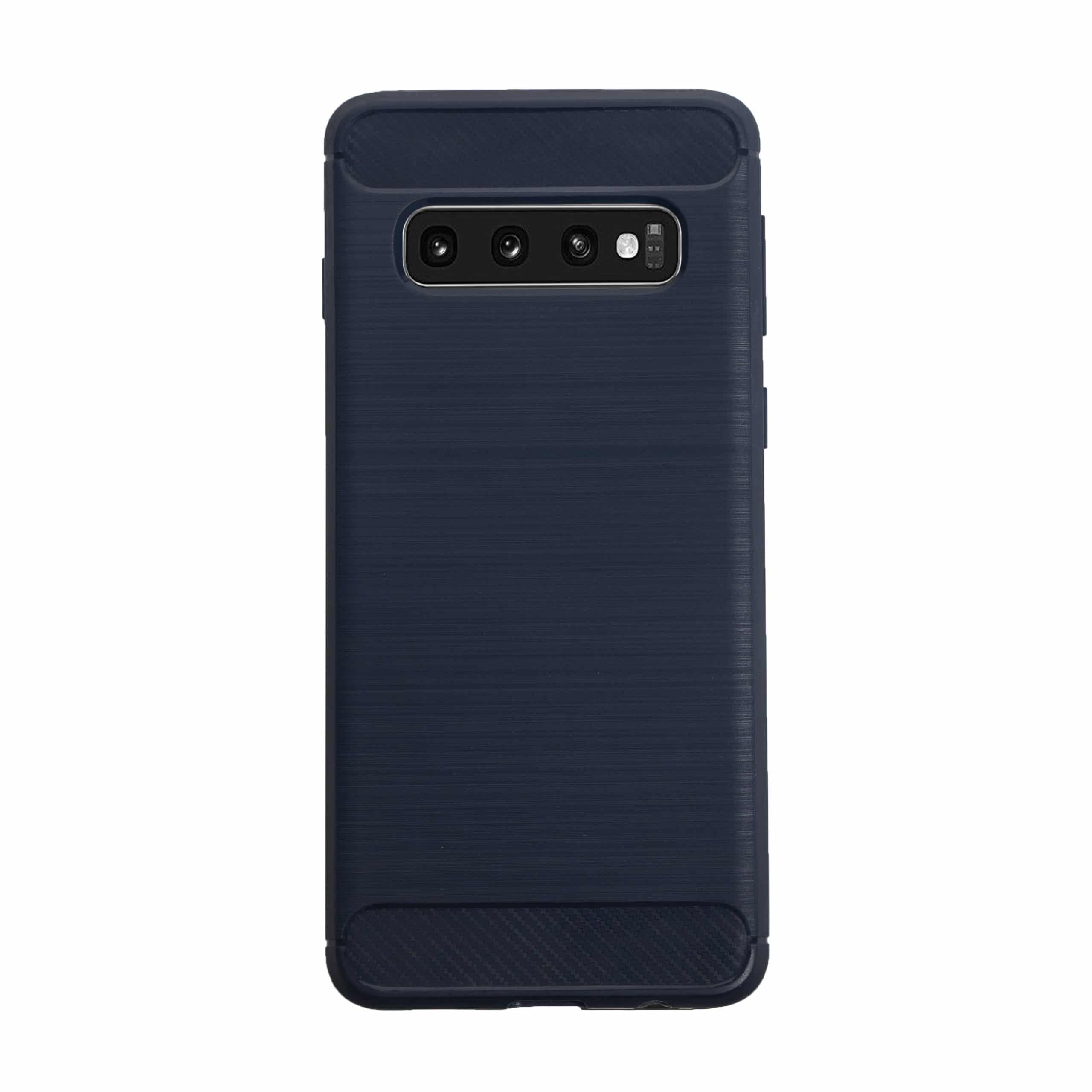 Samsung Galaxy S10 Plus carbon telefoonhoesje blauw