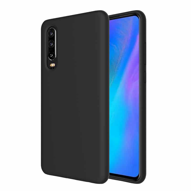 Huawei P30 zwart siliconen hard case hoesje